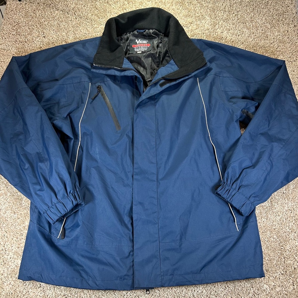 Viking Tempest Jacket Men XL Blue Waterproof Shell Rain Jacket Coat 837